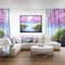 Designart - Flowering Trees Over Lake - Landscape Art Print Canvas in Black Frame
